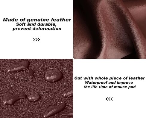 Mouse Pad, Genuine Leather Mouse Pad/Mat for Home or Office, Computer Mouse Pad for Wired/Wireless Bluetooth Mouse, Non-Slip Mousepad for Laptop/Computer/PC, 11 x 8 inches (Brown) in Saudi Arabia