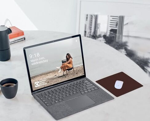 Mouse Pad, Genuine Leather Mouse Pad/Mat for Home or Office, Computer Mouse Pad for Wired/Wireless Bluetooth Mouse, Non-Slip Mousepad for Laptop/Computer/PC, 11 x 8 inches (Brown) in Saudi Arabia
