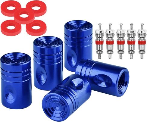 4PS Aluminum Tire Valve Stem Caps Cover Universal Fit Tire Stem Valve Caps for Cars, Trucks, Motorcycles, Bicycles 4pcs Valve Cores (Black) in Saudi Arabia
