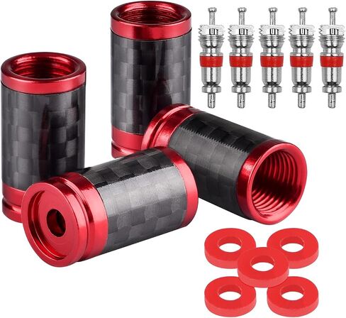 4PS Aluminum Tire Valve Stem Caps Cover Universal Fit Tire Stem Valve Caps for Cars, Trucks, Motorcycles, Bicycles 4pcs Valve Cores (Black) in Saudi Arabia