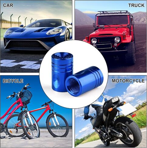 4PS Aluminum Tire Valve Stem Caps Cover Universal Fit Tire Stem Valve Caps for Cars, Trucks, Motorcycles, Bicycles 4pcs Valve Cores (Black) in Saudi Arabia
