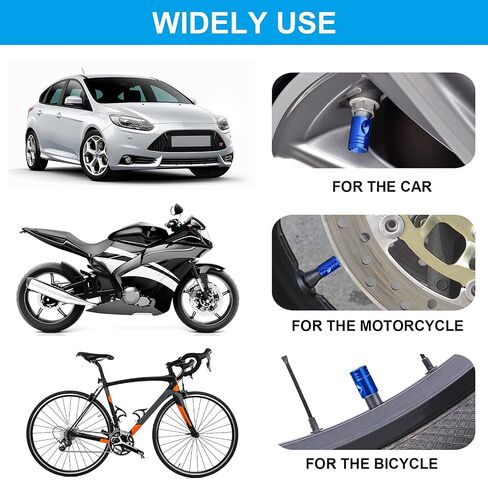 4PS Aluminum Tire Valve Stem Caps Cover Universal Fit Tire Stem Valve Caps for Cars, Trucks, Motorcycles, Bicycles 4pcs Valve Cores (Black) in Saudi Arabia