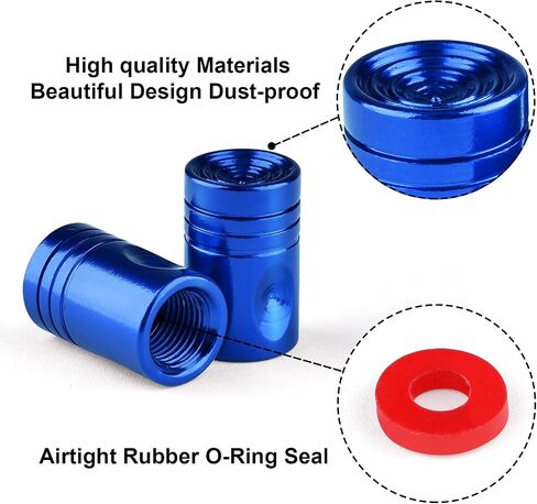 4PS Aluminum Tire Valve Stem Caps Cover Universal Fit Tire Stem Valve Caps for Cars, Trucks, Motorcycles, Bicycles 4pcs Valve Cores (Black) in Saudi Arabia