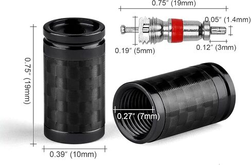 4PS ألومنيوم الإطارات صمام الجذعية قبعات غطاء عالمي صالح الإطارات الجذعية صمام قبعات للسيارات والشاحنات والدراجات النارية والدراجات 4 قطع صمام النوى (أسود) in Kuwait