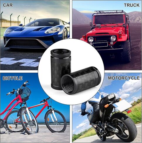 4PS ألومنيوم الإطارات صمام الجذعية قبعات غطاء عالمي صالح الإطارات الجذعية صمام قبعات للسيارات والشاحنات والدراجات النارية والدراجات 4 قطع صمام النوى (أسود) in Kuwait