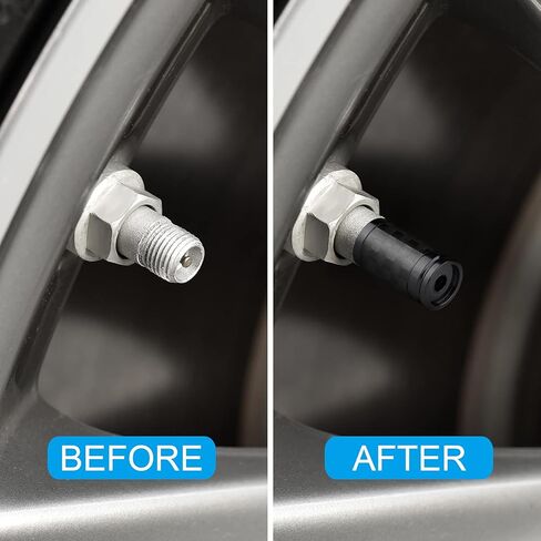 4PS ألومنيوم الإطارات صمام الجذعية قبعات غطاء عالمي صالح الإطارات الجذعية صمام قبعات للسيارات والشاحنات والدراجات النارية والدراجات 4 قطع صمام النوى (أسود) in Kuwait