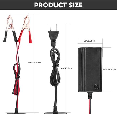 12V Battery Charger and Maintainer, Smart Charger Lead Acid Batteries with Clamps for Motorcycles, Trucks, Lawnmowers and Maintenance Charging for Cars, SUVs, RVs in Saudi Arabia