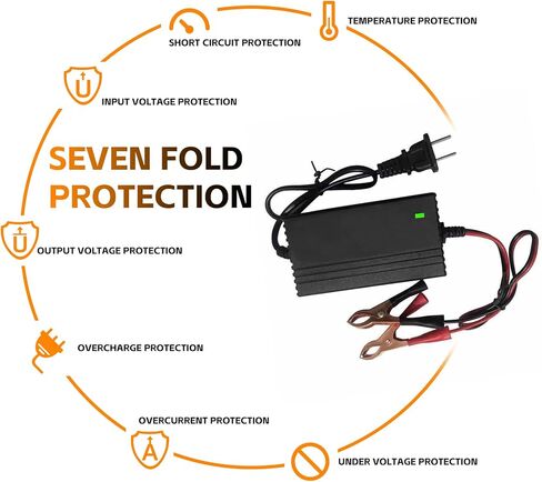 12V Battery Charger and Maintainer, Smart Charger Lead Acid Batteries with Clamps for Motorcycles, Trucks, Lawnmowers and Maintenance Charging for Cars, SUVs, RVs in Saudi Arabia