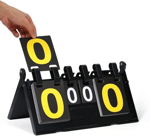 Portable Flip Scoreboard, Tabletop Score Keeper with 0-7 Rounds, Score Board for Volleyball Table Tennis Football Ping Pong Badminton Games, Scores 0-31 in Saudi Arabia