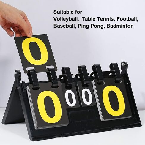 Portable Flip Scoreboard, Tabletop Score Keeper with 0-7 Rounds, Score Board for Volleyball Table Tennis Football Ping Pong Badminton Games, Scores 0-31 in Saudi Arabia