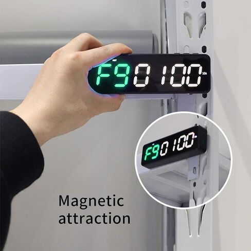 مؤقت ساعة رياضية محمول، مؤقت فاصل مغناطيسي، تطبيق بلوتوث للتحكم بالبطارية، ساعة لياقة بدنية للتمرين، العد التنازلي/أعلى/ساعة إيقاف، قابلة لإعادة الشحن عبر USB، لمدارس المرآب المنزلية (أخضر + أبيض) in Kuwait