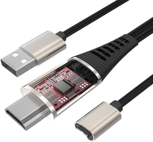 محول AV رقمي 1080 بكسل لهاتف iPhone، سلك محول HDMI لهاتف iPhone، كابل HDMI متوافق مع iPhone11، 12/11، 12pro max/XR/XS/X/8/7/6 إلى التلفزيون/جهاز العرض، التوصيل والتشغيل، 6 أقدام in Kuwait