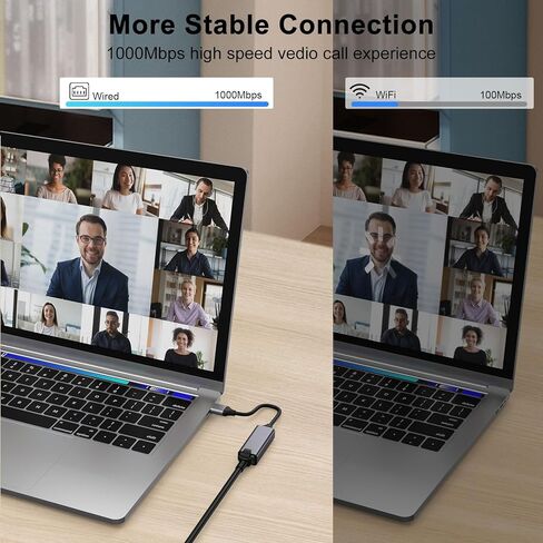 محول USB إلى إيثرنت، محول شبكة USB 3.0 إلى 10/100/1000 ميجابت في الثانية جيجابت إيثرنت LAN، محول إنترنت سلكي RJ45 لأجهزة الكمبيوتر المحمول PC TV Box متوافق مع MacBook Chromebook Surface Windows MacOS Linux in Kuwait