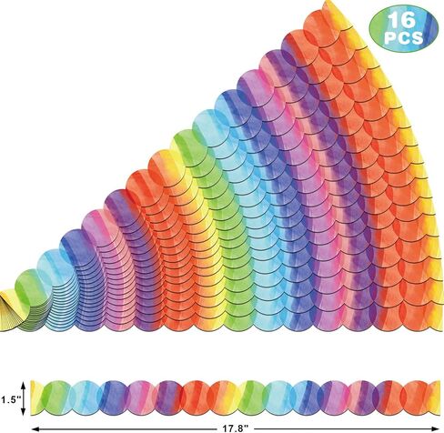 16PCS Magnetic Border Colorful Circles Die-Cut Magnetic Classroom Decoration in Saudi Arabia
