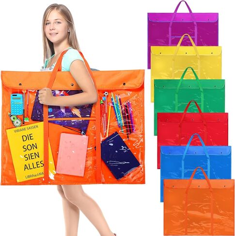 6 قطع مقاس 30 × 24 بوصة حقيبة تخزين فنية للأطفال، حقيبة تخزين فنية كبيرة، حقيبة حمل للجيب، حقيبة حمل للأعمال الفنية الورقية، مكتب العمل الفني في الفصول الدراسية in Kuwait