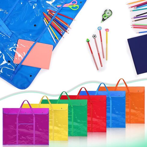 6 قطع مقاس 30 × 24 بوصة حقيبة تخزين فنية للأطفال، حقيبة تخزين فنية كبيرة، حقيبة حمل للجيب، حقيبة حمل للأعمال الفنية الورقية، مكتب العمل الفني في الفصول الدراسية in Kuwait