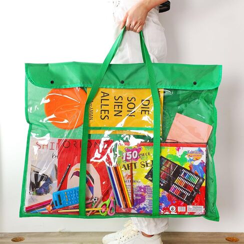 6 قطع مقاس 30 × 24 بوصة حقيبة تخزين فنية للأطفال، حقيبة تخزين فنية كبيرة، حقيبة حمل للجيب، حقيبة حمل للأعمال الفنية الورقية، مكتب العمل الفني في الفصول الدراسية in Kuwait