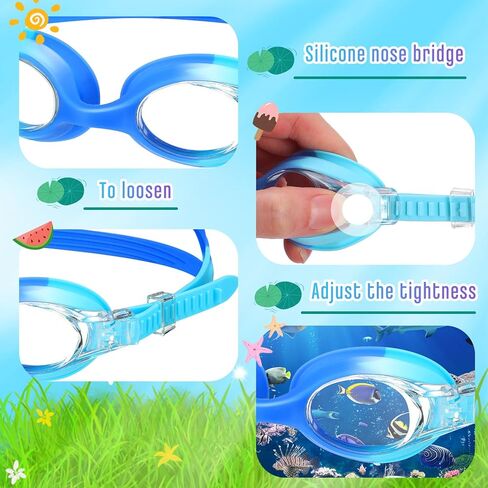12 Pcs Kids Swimming Goggles No Leaking Anti Fog Kids Swim Goggles Kids Goggles Glasses for Girls Boys with Nose Clips Ear Plugs for Toddler Youth Pool Ages 3-15, 6 Styles in Saudi Arabia