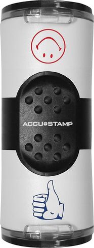 ACCUSTAMP Dual Message pre-Inked Round Stamp, Smiley face/Thumbs-up, 0.63" Dia, red/Blue in Saudi Arabia