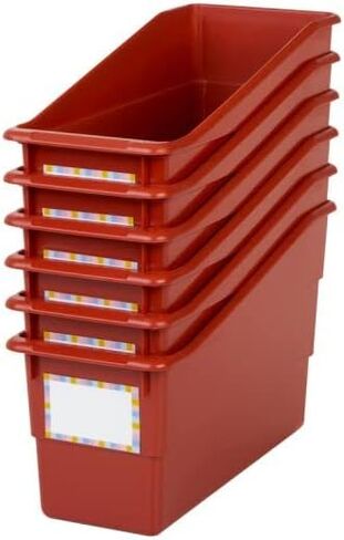 Really Good Stuff - 164450OR Durable Book and Binder Holder, 5½"x12½"x7½", 18 Colors (1 Bin) – Ideal for Narrow or Vertical Storage Needs Like Magazines, Books, Folders – Color-Code Home or Classroom in Saudi Arabia