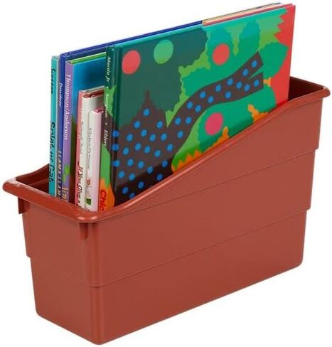 Really Good Stuff - 164450OR Durable Book and Binder Holder, 5½"x12½"x7½", 18 Colors (1 Bin) – Ideal for Narrow or Vertical Storage Needs Like Magazines, Books, Folders – Color-Code Home or Classroom in Saudi Arabia