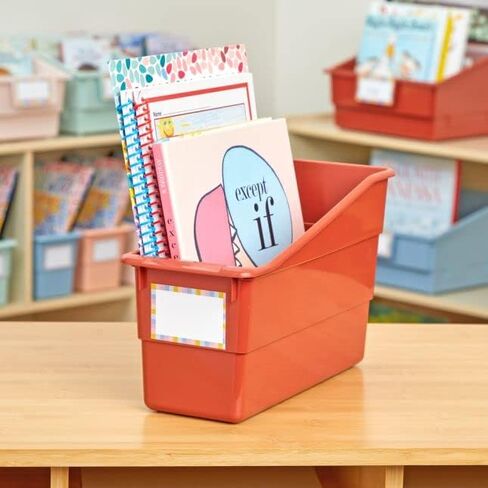 Really Good Stuff - 164450OR Durable Book and Binder Holder, 5½"x12½"x7½", 18 Colors (1 Bin) – Ideal for Narrow or Vertical Storage Needs Like Magazines, Books, Folders – Color-Code Home or Classroom in Saudi Arabia