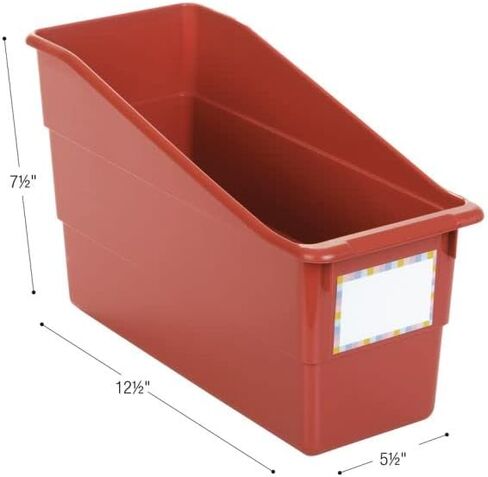 Really Good Stuff - 164450OR Durable Book and Binder Holder, 5½"x12½"x7½", 18 Colors (1 Bin) – Ideal for Narrow or Vertical Storage Needs Like Magazines, Books, Folders – Color-Code Home or Classroom in Saudi Arabia