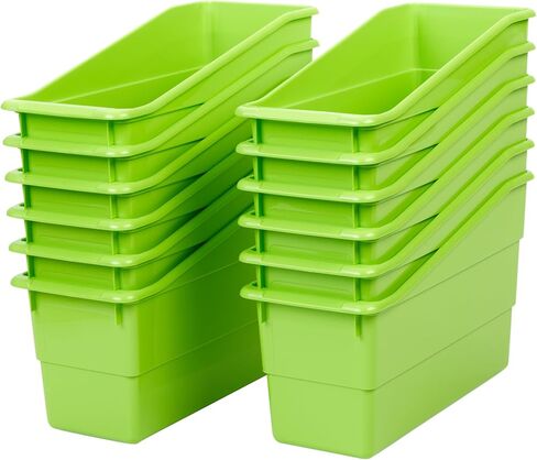 Really Good Stuff - 164450OR Durable Book and Binder Holder, 5½"x12½"x7½", 18 Colors (1 Bin) – Ideal for Narrow or Vertical Storage Needs Like Magazines, Books, Folders – Color-Code Home or Classroom in Saudi Arabia