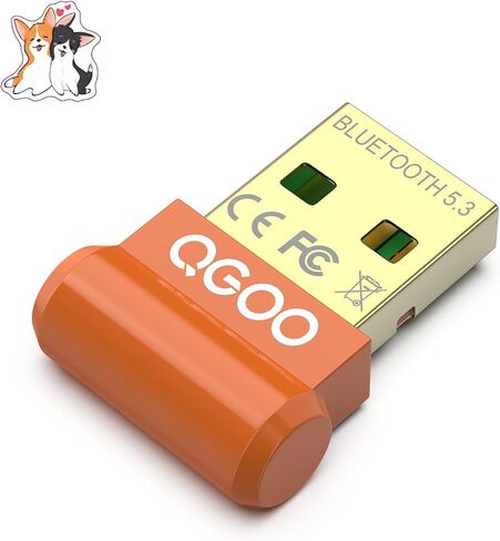 USB Bluetooth Adapter for PC - QGOO Bluetooth Dongle 5.3 EDR, Wireless Bluetooth Receiver for Desktop Computer Laptop Bluetooth Windows 8.1/10/11（orange-045） in Saudi Arabia
