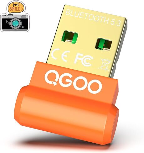USB Bluetooth Adapter for PC - QGOO Bluetooth Dongle 5.3 EDR, Wireless Bluetooth Receiver for Desktop Computer Laptop Bluetooth Windows 8.1/10/11（orange-162） in Saudi Arabia