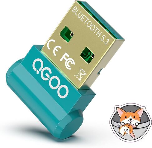 محول بلوتوث USB للكمبيوتر الشخصي - QGOO Bluetooth Dongle 5.3 EDR، مستقبل بلوتوث لاسلكي للكمبيوتر المكتبي والكمبيوتر المحمول بلوتوث Windows 8.1/10/11 (أخضر-157) in Saudi Arabia