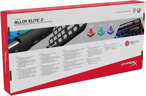 HyperX Alloy Elite 2 Mechanical Gaming Keyboard Red Switch RGB LED Backlit Customize Full Size 100% Anti-Ghosting 80 Million Keystrokes for PC PS4 PS5 Xbox Series X|S Xbox One (Renewed) in Saudi Arabia