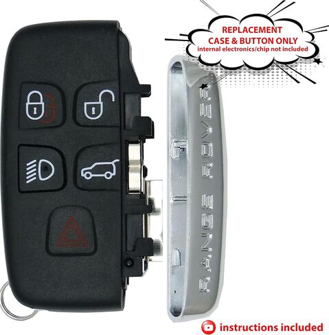 علبة شل بديلة (مبيت) طقم إصلاح عن بعد (مع تعليمات) لأزرار غطاء جهاز التحكم عن بعد Land Rover Range Rover Key Fob LR2 LR4 LR 2 4 Evoque Sport - (معرف لجنة الاتصالات الفيدرالية: KOBJTF10A، P/N: CH22-15K601-AB) in Saudi Arabia