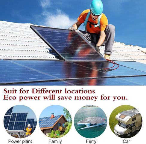 6 Feet 10AWG Solar Extension Cable with Female and Male Connector with Extra Free Pair of Connectors Solar Panel Adaptor Kit Tool (6FT Red + 6FT Black)… in Saudi Arabia