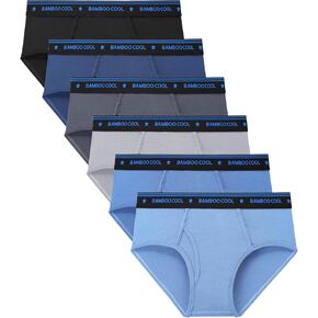 BAMBOO COOL Boys Briefs Underwear 2-18 Years Tag-Free Breathable Moisture-Wicking Bamboo Underwear 6 Pack