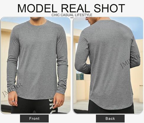 JMIERR Men's 3 Pack Cotton Hipster Hip Hop Longline Crewneck T-Shirt, Short Sleeve Gym Workout Athletic T Shirts for Men Pack,3XL, Black/Dark Grey/Red in Saudi Arabia