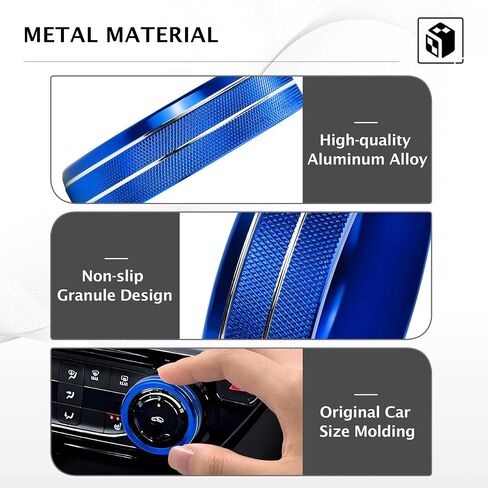 for Chevy Trax Accessories 2024-2025, for Chevrolet Trailblazer Accessories 2020-2025, 4pcs Aluminum Alloy Knob Covers Trim Set - Push Start & Air Conditioning (Red) in Kuwait