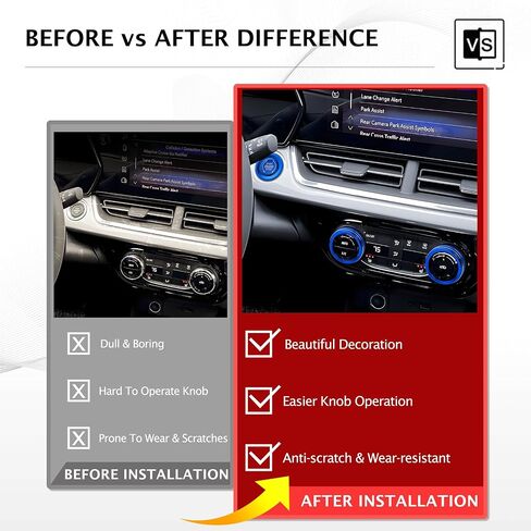 for Chevy Trax Accessories 2024-2025, for Chevrolet Trailblazer Accessories 2020-2025, 4pcs Aluminum Alloy Knob Covers Trim Set - Push Start & Air Conditioning (Red) in Kuwait