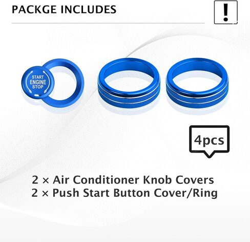 for Chevy Trax Accessories 2024-2025, for Chevrolet Trailblazer Accessories 2020-2025, 4pcs Aluminum Alloy Knob Covers Trim Set - Push Start & Air Conditioning (Red) in Kuwait