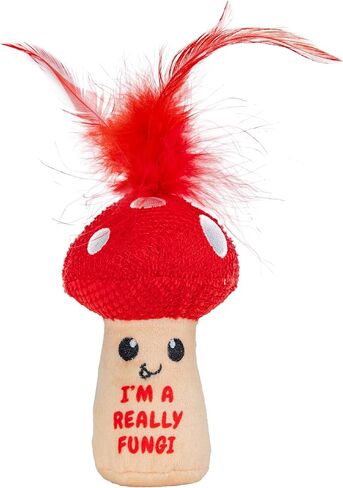 Catstages A Really Fungi Mushroom Kicker Catnip Toy and Dental Toy for Cats Mushroom Themed Funny Catnip Stuffed Kicker Toy, Red in Kuwait