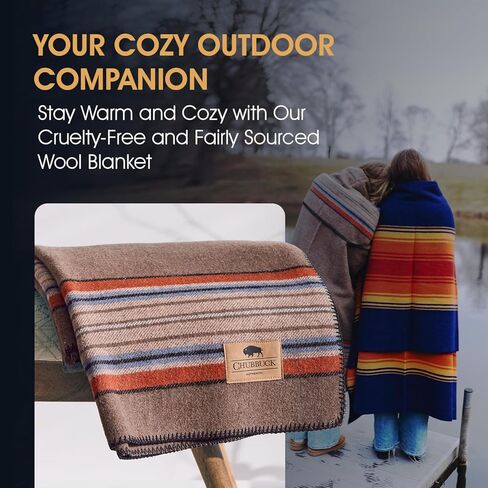 Chubbuck 100% Wool Blanket Camping (60" x 84") - Soft Wool Blanket for Winter - Large Wool Blanket for Camping - Pure Wool Blankets for Cold Weather - Wool Fire Retardant Blanket - Forest in Saudi Arabia