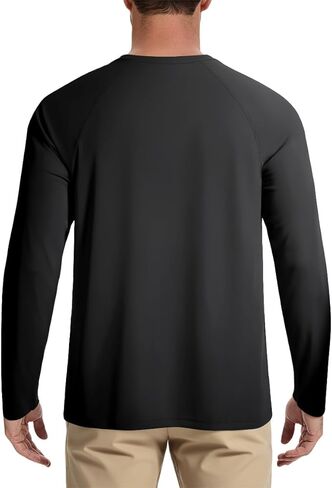 KINSWT Men's UPF 50+ Rash Guard Long Sleeve Sun Protection UV SPF Shirts Quick Dry Lightweight Fishing Swim T-Shirts in Kuwait