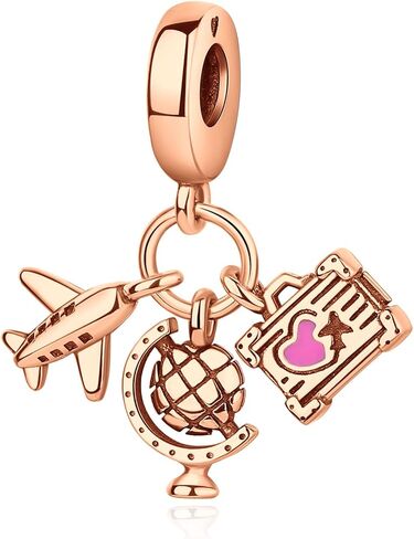 Nbsameng S925 Sterling Silver Charms Compatible for Pandora Bracelets and Necklaces, DIY Jewelry for Women, Purple Travel Case in Saudi Arabia