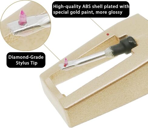2pcs Turntable Record Player Needles with Stylus Cleaning Brush, Record Replacement Stylus for Crosley, Victrola, 1byone, Jenson, Boytone, And More Vinyl Turntables in Saudi Arabia