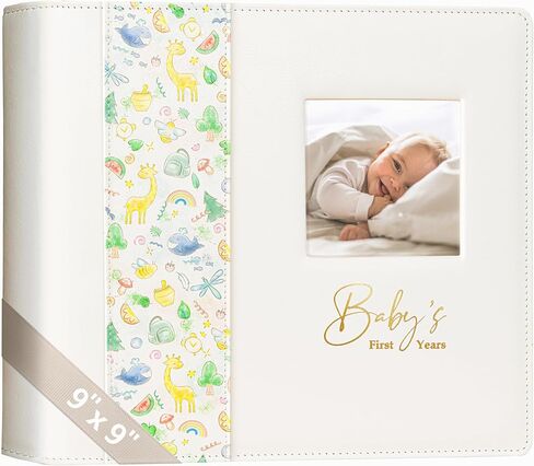 Keepsake Baby Memory Book Girl Boy – Timeless Leather-Bound Baby Milestone Book – Baby Book Keepsake Record First 5 Years - Gender Neutral Baby Scrapbook Album Baby Album Journal Registry Search Gift in Kuwait