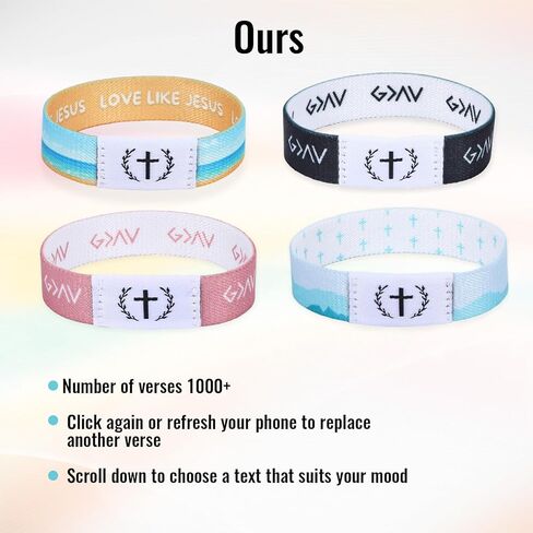 Daily Bible Verse Bracelets,Wearable Bible Verse Bracelet with NFC Music,Waterproof Smart Bracelets,Daily Obtain Via Smartphone,Christian Gifts for Men Women Teens in Kuwait