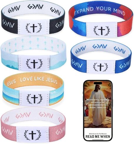Daily Bible Verse Bracelets,Wearable Bible Verse Bracelet with NFC Music,Waterproof Smart Bracelets,Daily Obtain Via Smartphone,Christian Gifts for Men Women Teens in Kuwait