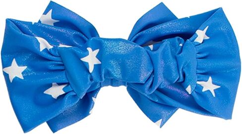 RuffleButts Girls UPF50+ Shimmer Swim Bow Headband in Saudi Arabia