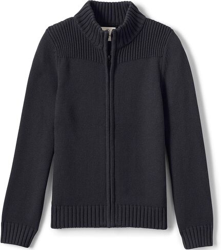 Lands' End School Uniform Boys Cotton Modal Zip Front Cardigan Sweater in Saudi Arabia
