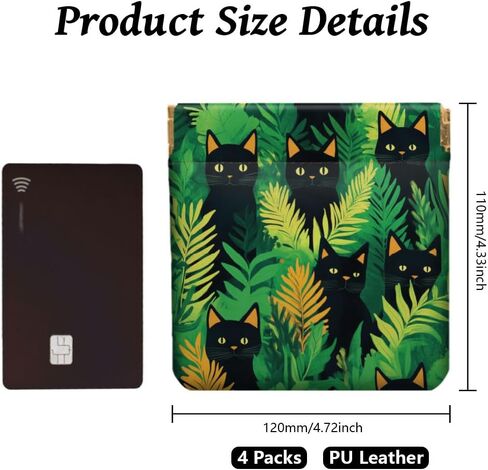 PecoBlue 4pcs Leather Squeeze Coin Pres for Women - Cut Cat and Plant مقاومة للماء ودائم محفظة Mini Money ، أفضل هدية لحفيدة ابنة فتاة in Kuwait